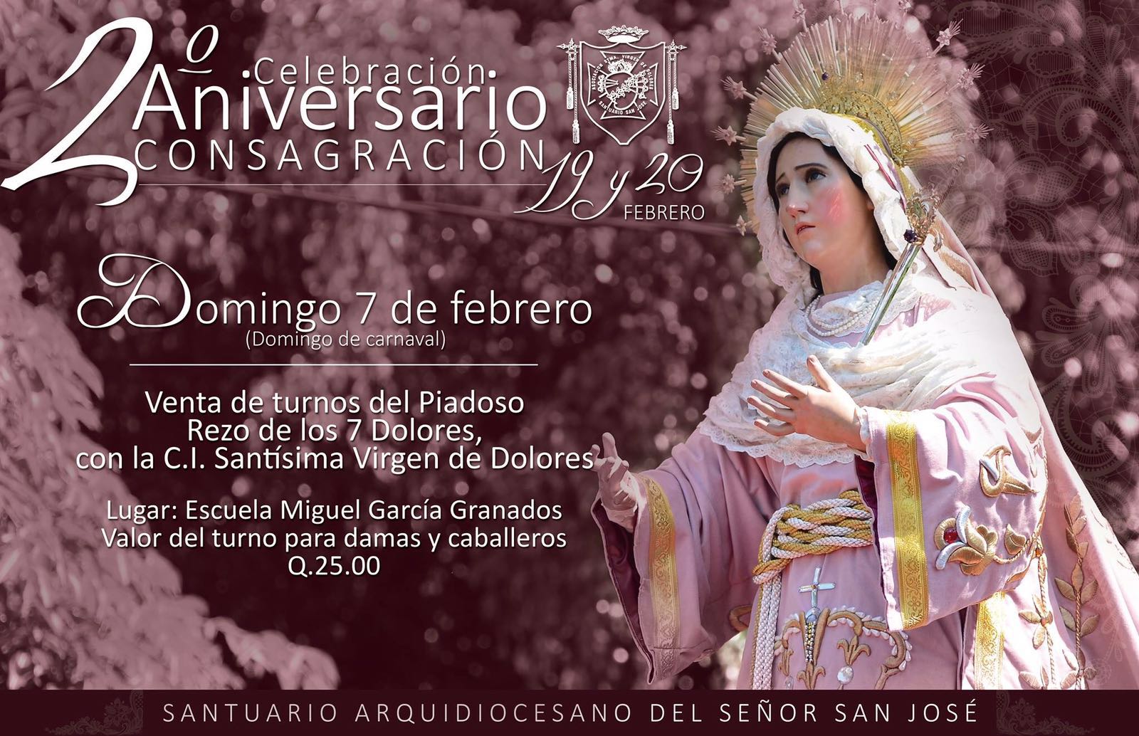 Aniversario Consagracion Virgen de Dolores San Jose