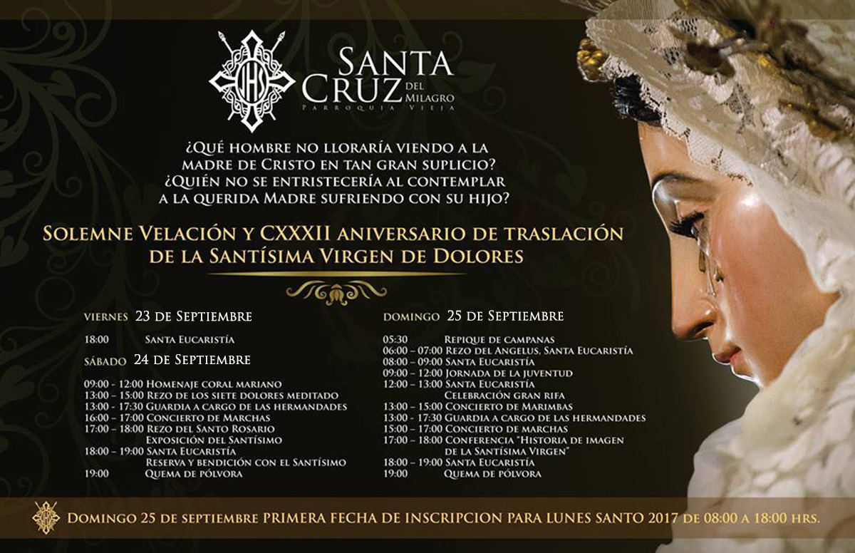 Afiche Velacion Virgen Dolores parroquia