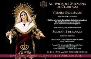 Afiche  Velacion Virgen de Dolores de San Jose