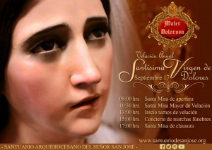 [Afiche] Actividades a realizarse por la Solemne Velación de la Virgen de Dolores del Templo de San José