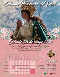 Recorrido Procesiónal Inmaculada Concepción &quot;Procesión de Velas&quot; Sábado 28 de mayo