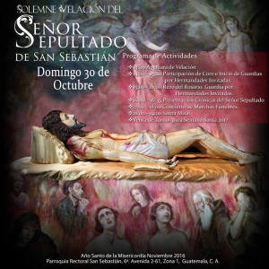 Afiche de actividades a realizarse por la Velación Anual del Señor Sepultado de San Sebastían