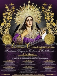 Actividades a realizarse en las Visperas de la Consagración Virgen de Dolores del Templo La Merced