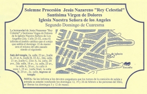 Recorrido Procesión de Jesús Nazareno Rey Celestial Parroquia Nuestra Señora de los Angeles zona 6