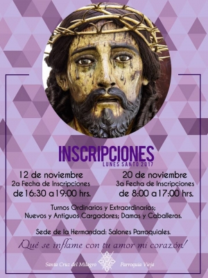 Inscripciones para Lunes Santo en la Parroquia de la Santa Cruz zona 6