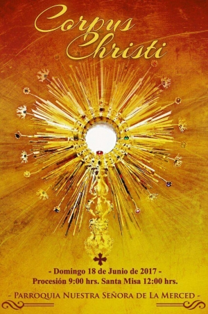 [Afiche] Procesión de Corpus Christi en el Templo de la Merced 18 de junio
