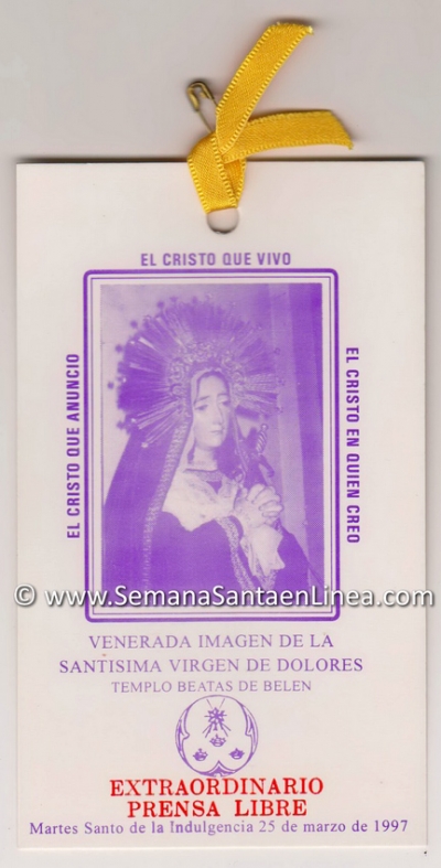 Turno Virgen de Dolores Beatas de Belén 1997
