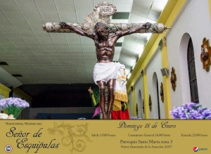 Recorrido y Procesión con el Cristo de Esquipulas de la Parroquia Santa Marta zona 3