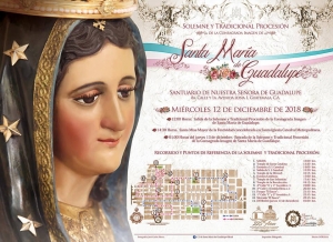 Recorrido de la Procesión de Nuestra Señora de Guadalupe del Santuario de Guadalupe Salida 12:00 Entrada 01:00 de la Mañana