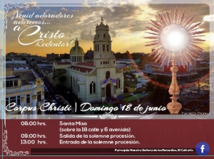 [Afiche] Procesión de Corpus Christi en el Templo del Calvario 18 de junio