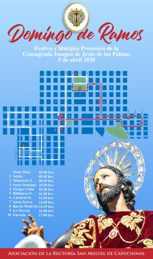 Recorrido Procesión Jesús de las Palmas Domingo de Ramos 2020