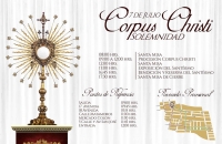 Recorrido Procesión Corpus Christi Templo de San Jose 07 de julio, Salida 09:00 Entrada 12:00