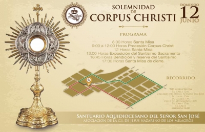 Recorrido de Corpus Christi del Santuario Arquidiocesano del Señor San José