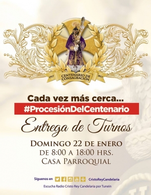 Entrega de Turnos para la Procesión del Aniversario del Centenario de Jesús Nazareno de Candelaria
