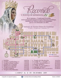 Recorrido y puntos de Referencia Virgen de Guadalupe zona 1