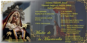 Actividades a Realizarse por la Velación Anual de La Virgen de Dolores del Templo de San Francisco