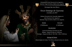 [Afiche] Actividades a realizarse en la Parroquia San José Obrero con Jesús Nazareno de las Angustias y Virgen de Dolores  Pregon Cuaresmal
