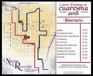 Recorrido Procesional de Jesús Nazareno de Santa Ana, Antigua Guatemala 2018