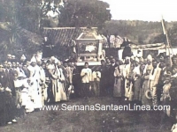 Fotografía de 1902 del Sepultado de Chiantla con más de 120 años de veneración.