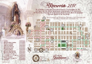 Recorrido del Rezado de Nuestra Señora de Guadalupe del Santuario 12 Dic 11:00- 24:00